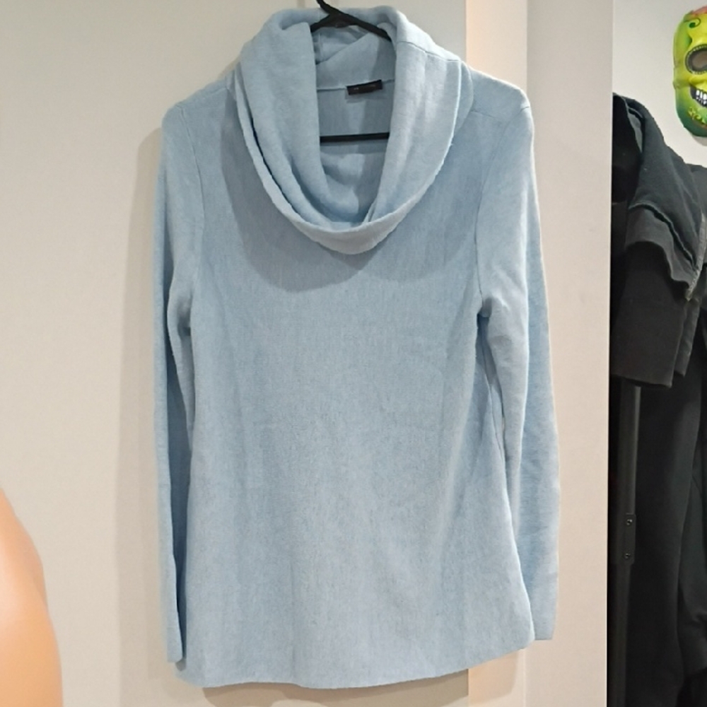 Ann Taylor Factory Soft Blue Cowl Neck Sweater